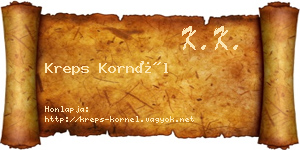 Kreps Kornél névjegykártya